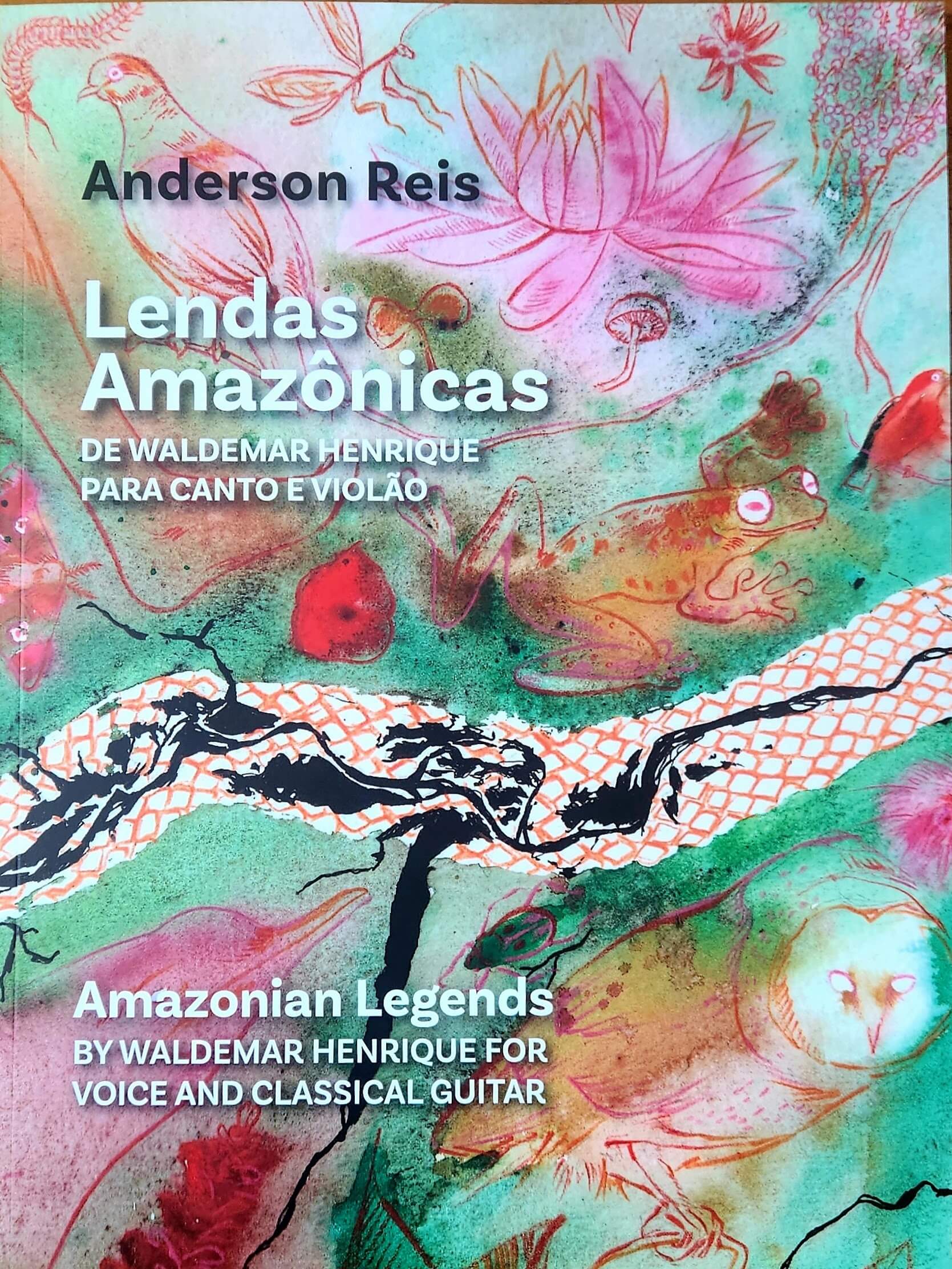 capa do livro lendas amazônicas de waldemar Henrique para transcrições para canto e violão Lendas Amazônicas de Waldemar Henrique